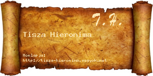 Tisza Hieronima névjegykártya